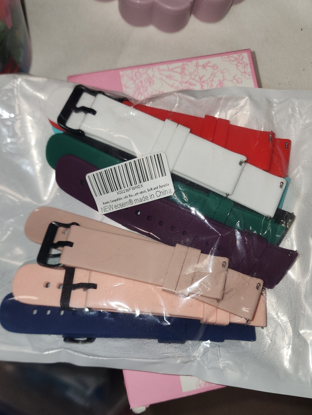 Assorted Silicone Watch Straps - White, Red, Green, Purple, Navy, Blush